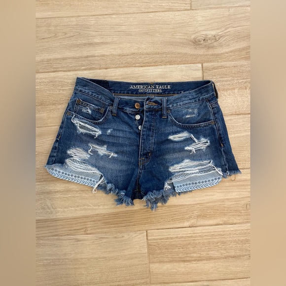 American Eagle Outfitters Vintage Hi-Rise Festival Blue Jean Shorts - Picture 1 of 4